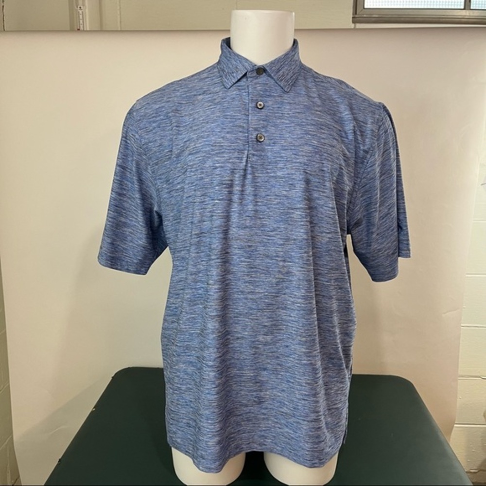 FootJoy Golf Polo Shirt Men's L Blue Heathered Short Sleeves (258)